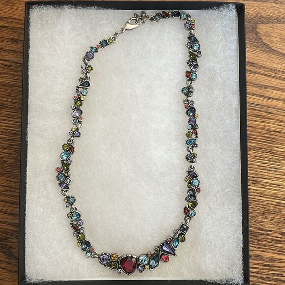 Multicolored Handcrafted Glass and Semi-Precious Stones Necklace - Picture 2 of 10